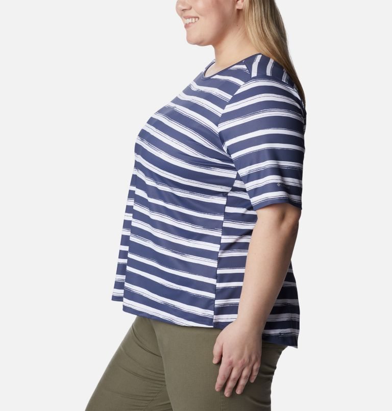 Women's Columbia Chill River T Shirts Stripe | Plus Size CA-BCL38